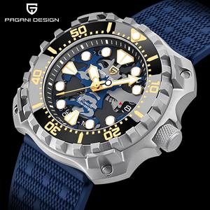 Reloj PAGANI DESIGN PD-YN009 de Goma para Exteriores, Resistente al Agua 200M, Cristal de <span class=keywords><strong>Zafiro</strong></span>, Luz Nocturna, Mecánico Automático TMI NH35 - Product Image 1