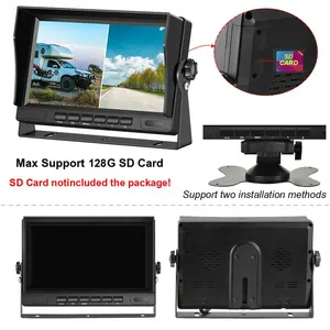 IPoster Hot Selling 7in IPS Screen Ahd Dual Split Monitor With 2 X 1080P 1920X1080 Rear View Backup Reversing Cameras Kit