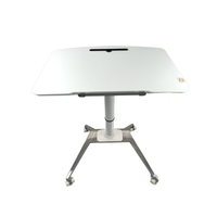 Bureau ergonomique hydraulique pour ordinateur portable, réglable en hauteur, manuel, avec roulettes, pour la maison, le bureau ou l'étude