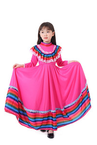 Halloween Mexiacan Girl Costume Cinco De Mayo Carnival Party <strong>Dress</strong> Traditional <strong>Mexican</strong> Children Costume - Product Image 4