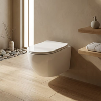 WC suspendu en céramique blanc de haute qualité au design moderne, avec chasse d'eau à décharge directe, pour salle de bain de villa