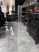 Poêle à granulés de bois vertical moderne en verre, à combustion directe, de type fusée, directement de l'usine |   Chauffage efficace pour l'extérieur, le patio, le camping, l'hiver