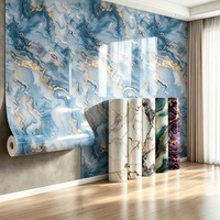 Papier peint moderne auto-adhésif en mousse 3D à texture marbrée noire, imperméable, pour cuisine, salon, chambre à coucher, hôtel