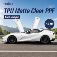 Film de protection de peinture (PPF) transparent mat invisible en TPU Moben 7,5 mil, auto-réparant, anti-jaunissement et anti-rayures pour carrosserie automobile
