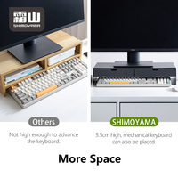 Support de bureau en acier carbone dur SHIMOYAMA avec tiroir de rangement, support pour ordinateur portable, moniteur, matériau métallique durable