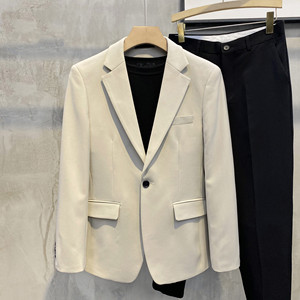 <span class=keywords><strong>Veste</strong></span> <span class=keywords><strong>de</strong></span> <span class=keywords><strong>costume</strong></span> professionnelle DAN439 pour homme, coupe slim, couleur unie, grande taille, sans repassage - Product Image 3