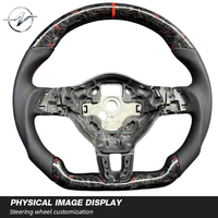 Volant sport en cuir et fibre de carbone avec LED à 3/4 rayons personnalisé YZ pour Volkswagen Mk6 Series GTI