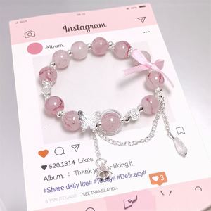 Trendy Colorful Sweet Fantasy Popcorn Cracked Beads <b>Bracelet</b> for Women Girls Butterfly Charm Pendant Hand <b>Beaded</b> <b>Bracelet</b> - Product Image 2