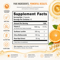 Capsules de Vitamine C pour Adultes OEM, 90 Comprimés, Haute Absorption, Complément Alimentaire, Soutien au Collagène, Renforcement de l'Immunité, Antioxydant