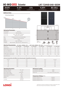สำหรับ longi himo LR7-72HVD X10แบบสองหน้าโมดูล PV ที่มีกำลังไฟ640W-665W ชนิด IBC ครึ่งเซลล์ - Product Image 3