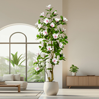 Décorations de mariage intérieures/extérieures : Arbre artificiel réaliste en PE (Magnolia, Camélia, Bonsaï) avec fleurs en plastique pour fêtes d'anniversaire
