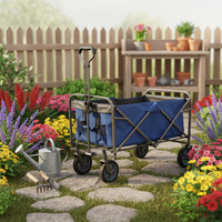 Chariot de courses pliable léger en acier inoxydable, chariot à main industriel, chariot de transport portable pour extérieur, OEM