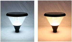 20 Вт Солнечная приведенная в действие светодиодная садовая солнечный столб верхней осветительной с полюс опционально - Product Image 5