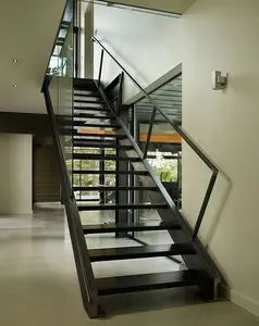 Стальные Наружные лестницы, садовые ступени с черной отделкой