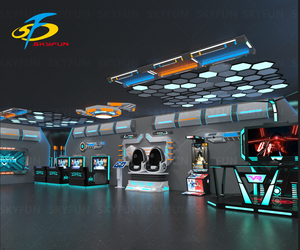 Simulateur de jeu <span class=keywords><strong>VR</strong></span> Skyfun pour parc d'attractions, machine de simulation à deux étages, service clé en main pour centre de jeux - Product Image 5