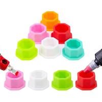 Gobelets en silicone réutilisables en forme de cœur et de crâne, sans BPA, pour encre de tatouage, avec base, couleurs personnalisables