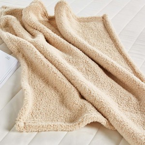 50*60 Inches Cream Ivory Beige Sherpa Fleece Blanket Warm Sherpa Throw Blanket - Product Image 6