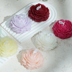 Coffret Cadeau de Bougies Artisanales en Cire de Soja Mélangée, Faite à la Main, en Forme de Pivoine, pour Anniversaire de Filles et Décoration de Mariage (Achat Groupé) - Product Image 3