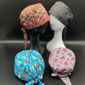 Cuffia da donna tappi chirurgici con bottoni da lavoro con fascia di felpa regolabile cappelli Bouffant Cartoon - Product Image 1