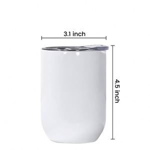 Vaso de Vino Recto Blanco de 12 oz para Sublimación, Personalizado, Libre de BPA, para Fiestas, Vaso de Vino de Acero Inoxidable con Tapa - Product Image 5