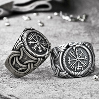 Bague Viking Runes Titane Acier Homme Femme 8mm Large Mythologie Nordique Grave Geometrique Bande Bijou Unisexe Cadeau