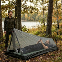 Tente de trekking en maille légère pour une personne, abri extérieur respirant et anti-insectes pour le camping, la randonnée et le tourisme à moto