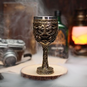 Game Of Thrones Stark <b>Goblet</b> Stainless Steel Beer <b>Glass</b> 3D Engraved Winter Is Coming Party Novelty Stemmed Cup - Product Image 4
