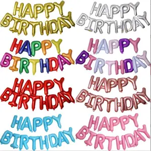 生日快乐气球横幅字母派对装饰品16英寸3D字母铝箔充气字母套装派对装饰