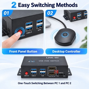 Commutateur KVM <span class=keywords><strong>HDMI</strong></span> USB 3.0 4K60Hz 2 ports pour 2 ordinateurs avec contrôle par touches de raccourci - Product Image 4