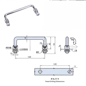 Maniglia in Acciaio al Carbonio LS506-120 Adatta per Armadietti di Attrezzature Industriali Moderne, Maniglia per Porte di Armadi da <span class=keywords><strong>Cucina</strong></span> - Product Image 2