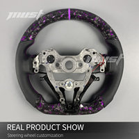 Volant Personnalisé en Fibre de Carbone Forgée Violette avec Affichage LED de Tr/Min pour Hyundai I30N I20N ElantraN N-line 2018-2026