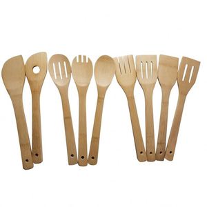 Wooden Spoons for Cooking 6 Piece Organic Bamboo Utensil Set With Holder - Product Image 6