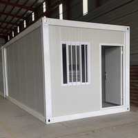 Module de maison conteneur pliable et extensible à toit plat, maison dépliable portable 20 pieds, bureau et entrepôt modernes du Guangdong