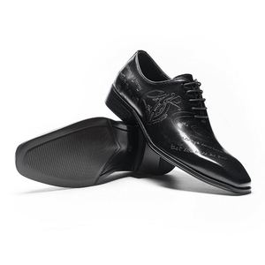 Zapatos Formales de Cuero para Hombre, Estilo Oxford con Punta Cuadrada, Hechos a Mano, Clásicos y Elegantes, Novedad 2026, Calzado Casual Esencial de Moda - Product Image 2