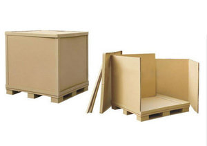 Caja de Embalaje de Palet Corrugado Marrón Ecológica, Caja de Envío Plegable con Asa de Transporte - Product Image 3