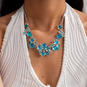 Collar <span class=keywords><strong>de</strong></span> Aleación con Flor Redonda, <span class=keywords><strong>Diseño</strong></span> Único Vintage, Cadena <span class=keywords><strong>de</strong></span> <span class=keywords><strong>Alta</strong></span> Calidad, Joyería para Mujer, Ideal para Fiestas - Product Image 2