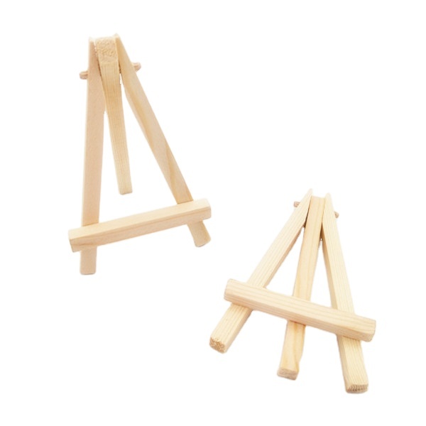 Mini Wood Display Natural Pine Wood Tripod Stands Easel