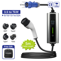 Chargeur EV portable 11 kW Type 2 pour visiter des amis, avec prise Schuko 16A homologuée CE TUV, station de charge prête à être expédiée