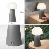 Lampe de table LED moderne minimaliste en forme de champignon avec commande tactile, rechargeable sans fil, pour la décoration de la maison, de la chambre à coucher et du café