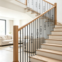 Vente en gros : Nouveau design, balustre carré creux noir de 44 pouces, en métal uni et droit, pour rampes d'escalier en fer forgé, idéal pour la maison et l'hôtel.