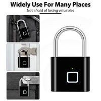 Schwarz-Silbernes USB-Aufladbares IP-Türschloss Schlüsselloses Fingerabdruck-Smart-Vorhängeschloss Schnellentriegelung ABS Selbstentwickelter Chip Manipulationsalarm