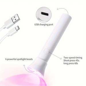 Lampe à LED miniature pour ongles, USB Type-C, portable, lumière UV pour le durcissement de la résine blanche, petit outil de séchage pour vernis gel, manucure - Product Image 1