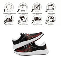 Chaussures de golf en gros, série gothique, impression à la demande, OEM ODM, baskets personnalisées avec nom d'équipe FN062-26006135-6