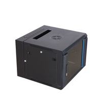 Armoire réseau murale à porte en verre noir de 19 pouces Serveurs de données informatiques Rack Equipment 4U 6U 9U OEM