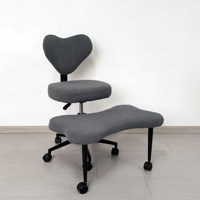 Chaise de bureau moderne réglable en hauteur, pivotante, en peau de mouton, chaise de méditation multifonctionnelle à jambes croisées