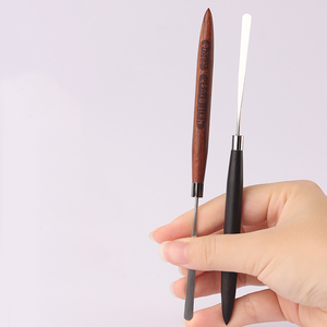 Accessoires de manucure multifonctionnels de luxe, tige de mélange de colle en acier inoxydable avec manche en bois naturel et virole sertie, vente en gros - Product Image 5