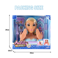 Tête de poupée princesse à coiffer avec cheveux et ongles, kit de poupée à habiller, ensemble de jeu de salon de coiffure avec peigne pour enfants de 3 ans et plus