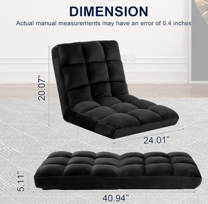 Nouvelle chaise de sol ergonomique sans accoudoirs <span class=keywords><strong>en</strong></span> velours surdimensionnée et pliable avec 6 positions réglables pour le salon et la chambre à coucher - Product Image 2
