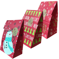 Sacs en papier kraft pour cadeaux de Noël, motifs bonhomme de neige et sapin de Noël, sacs pour aliments, café, vêtements, robes