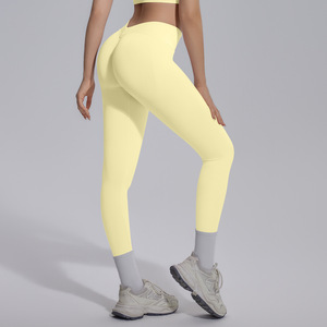 Nuovi <span class=keywords><strong>Leggings</strong></span> Yoga Senza Cuciture <span class=keywords><strong>Effetto</strong></span> Push-Up in Spandex/Nylon con Vita a V e <span class=keywords><strong>Effetto</strong></span> <span class=keywords><strong>Snellente</strong></span> a Tutta Lunghezza - Product Image 2